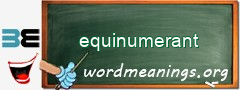 WordMeaning blackboard for equinumerant